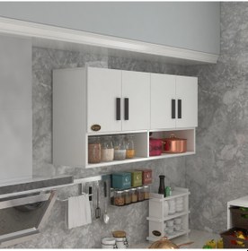 Resim Kenzlife Hazır Mutfak Vesper Byz 060 120 32 Mutfak Banyo Dolabı Kapaklı Raflı 