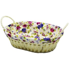 Resim Renkli Bezli Oval Hasır Ekmek Sepeti Royaleks-8821 Asorti 