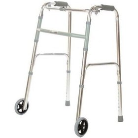 Resim Tekerlekli İthal Alüminyum Walker Katlanabilir Hareketli Yürüteç 