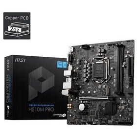 Resim MSI H510M PRO DDR4 M2 PCIe NVME HDMI DP PCIe 16X v4.0 1200p v2 mATX 