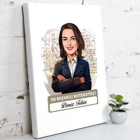 Resim Karikatürlü En Başarılı Kadın Matematikçi Kanvas Tablo 