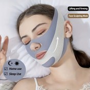 Resim V Hat Oyma Maskesi - Anında Yüz Germe & Çift Çene Azaltıcı, Genç Kontur için Ultra İnce & Nefes Alabilir Çene Kayışı, Hafif & Sıkılaştırıcı Tasarım, Hipoalerjenik, Ev Kullanımı, Uyku Kullanımı, Kaldırma ve Sıkılaştırıcı Yüz Maskesi, Ayarlanabilir Yüz Sarma | Kabarcık Dokulu Maske 