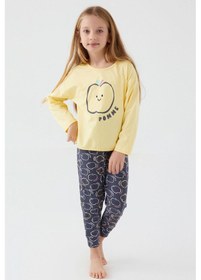 Resim Roly Poly 3063 Pomme Apple Kız Çocuk Uzun Kol Pijama Takım Sarı 