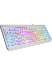 Resim Dukkanıum Rampage KM-R57 Beyaz Rgb Aydınlatmalı Q Oyuncu Multmedia Klavye ve 12800 Dpi Mouse Gaming Set 