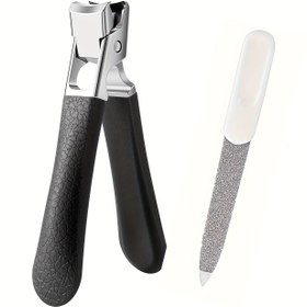 Resim Deluxe Tırnak Bakım Seti: Kolay Kullanımlı Büyük Açıklıklı Paslanmaz Çelik Tırnak Makası & Profesyonel İki Taraflı Törpü - Kalın ve Sert Tırnaklar İçin Mükemmel 