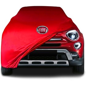 Resim ULTRASHOP Fiat 500 X Cross Kırmızı Kumaş Araba Branda Logolu Penye Oto Branda 