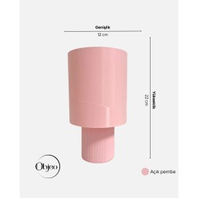 Resim Açık Pembe Objeo 3D Özel Tasarım Dekoratif Çocuk Odası Abajur 