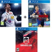 Resim Sony PS4 Fifa 18 + Pes 18 + Driveclub OYUN 