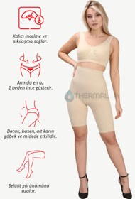Resim Sıkılaştırıcı & Toparlayıcı Şort Korse - Yüksek Bel, Kalça ve Basen Şekillendirici Korse - XL / Siyah 