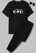 Resim uyguntarz Unisex Moon Phases Baskılı 2'li Eşofman Takımı 