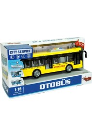 Resim Vardem 1:16 Sürtmeli Sesli Işıklı Tek Katlı Okul Otobüs 68310 Sarı 