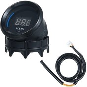 Resim 12v Araçlar İçin 52mm Siyah Lcd Voltmeter, 0-35v Hassas Ölçüm, Mavi Led Ekran Ve Alarm Özelliği 52bg0088 