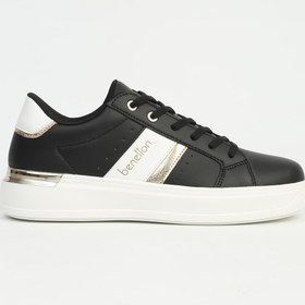 Resim Benetton Kadın Siyah Beyaz Spor Ayakkabı İTHAL BNI-12074 