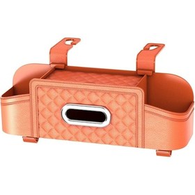 Resim Xindoker Araç Koltuk Arka Organizatörü: İki İçecek Rafı, Telefon Tutucu Ve Dokuma Kutusu İle Araç İçini Düzenli Tutun - Siyah 