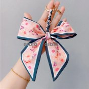 Resim Silver1 Gıoıo Yeni Ipek Eşarp Anahtarlık Kişiselleştirilmiş Inci Papyon Çanta Çekicilik Dokuma Anahtarlık (Yurt Dışından) 