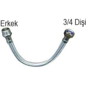 Resim Geylani Yapı Market 50 cm 3/4 1/2 Nipelli Flex Bağlantı Hortumu 3-4 1-2 
