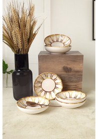 Resim Keramika Worn Gold Halka Çerezlik / Sosluk 13 Cm 6 Adet 22967 