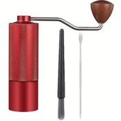 Resim Motion003 3 Adet Profesyonel Kırmızı Manuel Kahve Öğütücü Kaymaz Alüminyum Gövde Ayarlanabilir Çelik Kıllar 