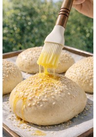 Resim 2 Parça Akasya Saplı Pastacı Seti - Silikon Sıyırma Spatulası - Silikon Yumurta Fırçası - Mutfak Beyaz 