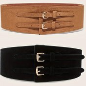 Resim Çift Tokalı, Plaj, Parti, Düğün ve Günlük Moda için Uygun, 65-90 cm Bel İçin Ayarlanabilir Esnek Bel Kemer 