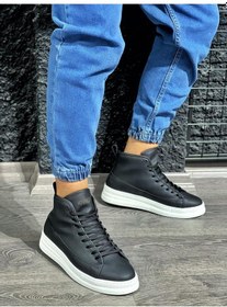 Resim Knack Yüksek Taban Ayakkabı C-030 Siyah Beyaz Taban 001 