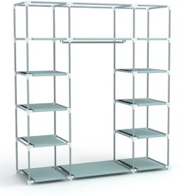 Resim RUSTİKEVDECORART Çift Yandan Raflı Çok Amaçlı Bez Dolap Süper Ürün Gardırop Elbise Ayakkabı Dolabı Bez Dolap 