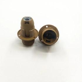 Resim Dekoratif Plastik E-14 Tam Dişli Halkalı Geçmeli Duy Gold (2 Adet) 