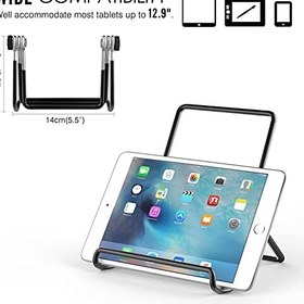 Resim Ayarlanabilir Şövale Katlanabilir Tablet Standı Tutucu, Demir Ekran Masaüstü Tablet Standı, Siyah Kaymaz Tel Tutucu Telefon, Tablet, Ekran Dekoratif Plaka için Şövale Standı (9-12,9 inç Tabletler 