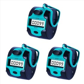 Resim Poieerf 3x Sayacı Tıkır Manuel Dijital Dikiş Sayacı Parmak Halkası Mekanik El Taşınağı Sıralı Insanlar Golf (Yurt Dışından) 