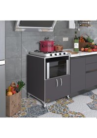 Resim Kenzlife Ocak Dolabı Aysu Gri 85 60 57 Mutfak Modül Mini Fırın Mikrodalga Banyo Ofis 