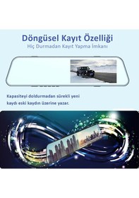 Resim Vrpro 10 Inç Ips Dokunmatik Ekran Full Hd Dikiz Ayna Araç Kamerası 