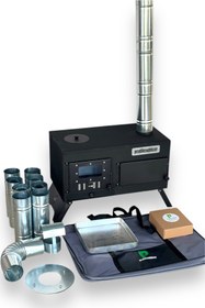 Resim Pratikoutdoor Katlanır Ayaklı Kuzineli Kamp Ve Çadır Sobası - Ful Set Çantalı 