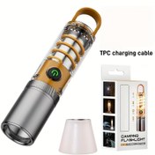 Resim Ultra Parlak LED Kamp Feneri - Yüksek Lümen, USB Şarj Edilebilir Type-C ile, Maceralar için Yakınlaştırılabilir El Feneri, Kamp Aksesuarları, Elde Taşınabilir, Yüksek Güç 