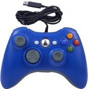 Resim Xbox 360 Konsolu Ve Pc İçin Usb Çift Titreşim Kablolu Gamepad Mavi 