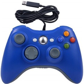 Resim Xbox 360 Konsolu Ve Pc İçin Usb Çift Titreşim Kablolu Gamepad Mavi 
