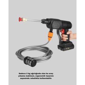 Resim Ucuz Tekno 21V Akülü Basınçlı Yıkama Makinesi Çift Akülü ve Hızlı Şarj Özellikli 
