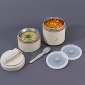 Resim Aryıldız Bento Katlı Lunch Box Beige 1200 ml 