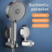 Resim 1 Adet Musurjoy Banyo Duvar Montajlı Emniyetli Vantuz Tutucu, Elde Taşınabilir Ayarlanabilir Duş Başlığı Tutacağı - Gri, ABS Plastik, Delme Gerektirmez - Kolay Kullanım, US Standartı G1/2 Bağlantı Portu, Yazlık Duş Aksesuarları, Noel/Cadılar Bayramı Hediye Dekorasyonu 