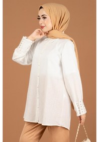 Resim Sevitli Kolu Taşlı Tunik-beyaz-2204-beyaz Beyaz 