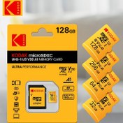 Resim Kodak Yüksek Hızlı U3 Micro TF, 32G, 64G, 128G ve 256G SD Adaptörleri içerir. UHS-I, harika bir değer sunar ve 4K/120Fps yüksek hızlı TF depolama için idealdir, akıllı telefonlar, kamera depolama, aksiyon kameraları, araç sesleri ve daha fazlası ile uyumludur. 