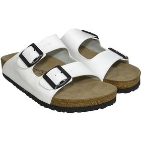 Resim Hipokrat Ema Tokalı Mantar Terliği Yazlık Kadın Terlik Beyaz 