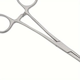 Resim Paslanmaz Çelik Hemostatik Klem - Delme, Balıkçılık & Evcil Hayvan Bakımı için Hassas Cerrahi Kelepçe, Düz & Kavisli Uçlar, Dayanıklı Metal Yapı 