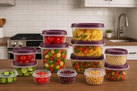 Resim Rubbermaid 30 Parça Saklama Kabı Seti - Easy Find Lids, BPA Free, Mikrodalga ve Bulaşık Makinesi Uyumlu 