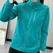 Resim Kadınlar için Rahat Polar Astarlı Spor Ceketi - Sıcak, Günlük Fermuarlı ve Dik Yaka Sonbahar/Kış için 