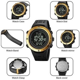 Resim Yingfu Shimei 2096 Çok İşlevli Erkek 50m Su Geçirmez Pusula Gece Parlayan Dijital Kol Saati Kahverengi Gümüş Kahverengi 