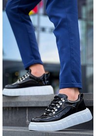 Resim Kb-x10 Kuback Siyah Rugan Beyaz Yüksek Taban Günlük Spor Ayakkabı Siyah1 