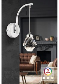 Resim İstanbul Avize Aplik Kabarcıklı Liya Tekli Gümüş 3 Renk Ledli Mod 