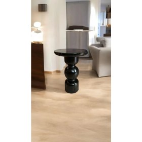 Resim Wood Wooden Ahşap Karpuz Model Tekli Mantar Yan Sehpa Modern Siyah Renk Fiskos 