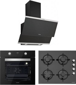 Resim Silverline Ankastre Cam Set 2 Siyah Classy-siyah+bo6502b02+cs5349b01 