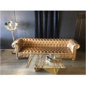 Resim 3A Mobilya A Mobilya Gold Leather Chesterfield 